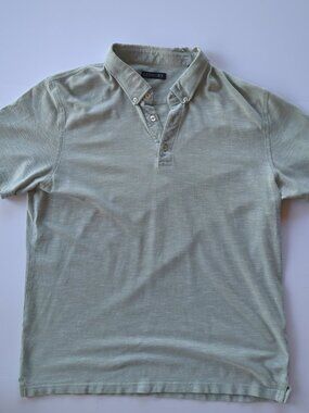 Ledbury 100% Cotton Sage Green Slub Knit Polo Shirt XL